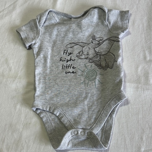Disney Other - Disney - Gray Dumbo Short Sleeve Bodysuit Onesie